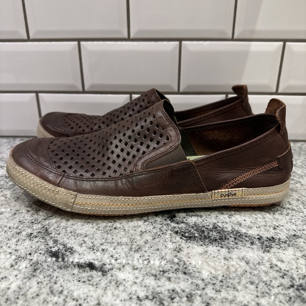 Cushe Shumakers Maek Slip On Shoes Leather Brown Mens Size 13